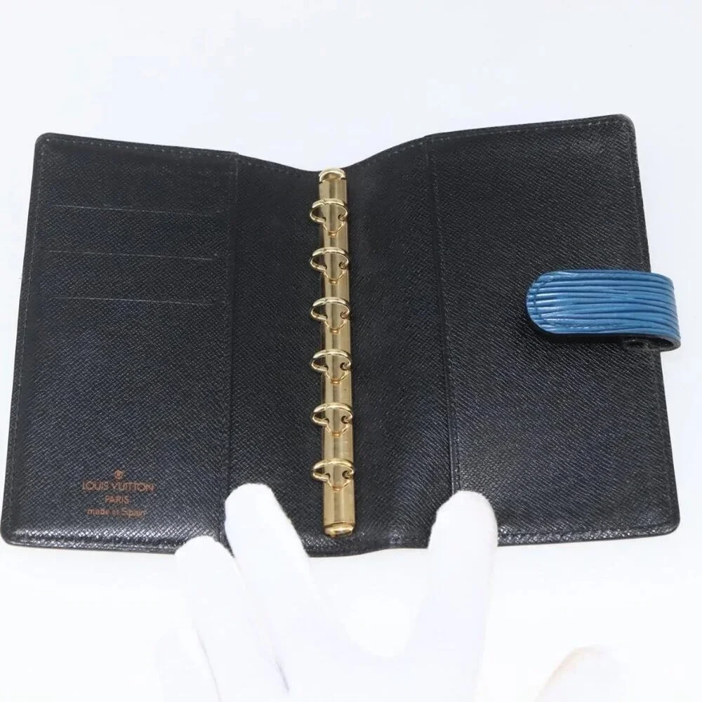 LOUIS VUITTON Epi Agenda PM Day Planner Cover Blue R20055 LV Auth 159181